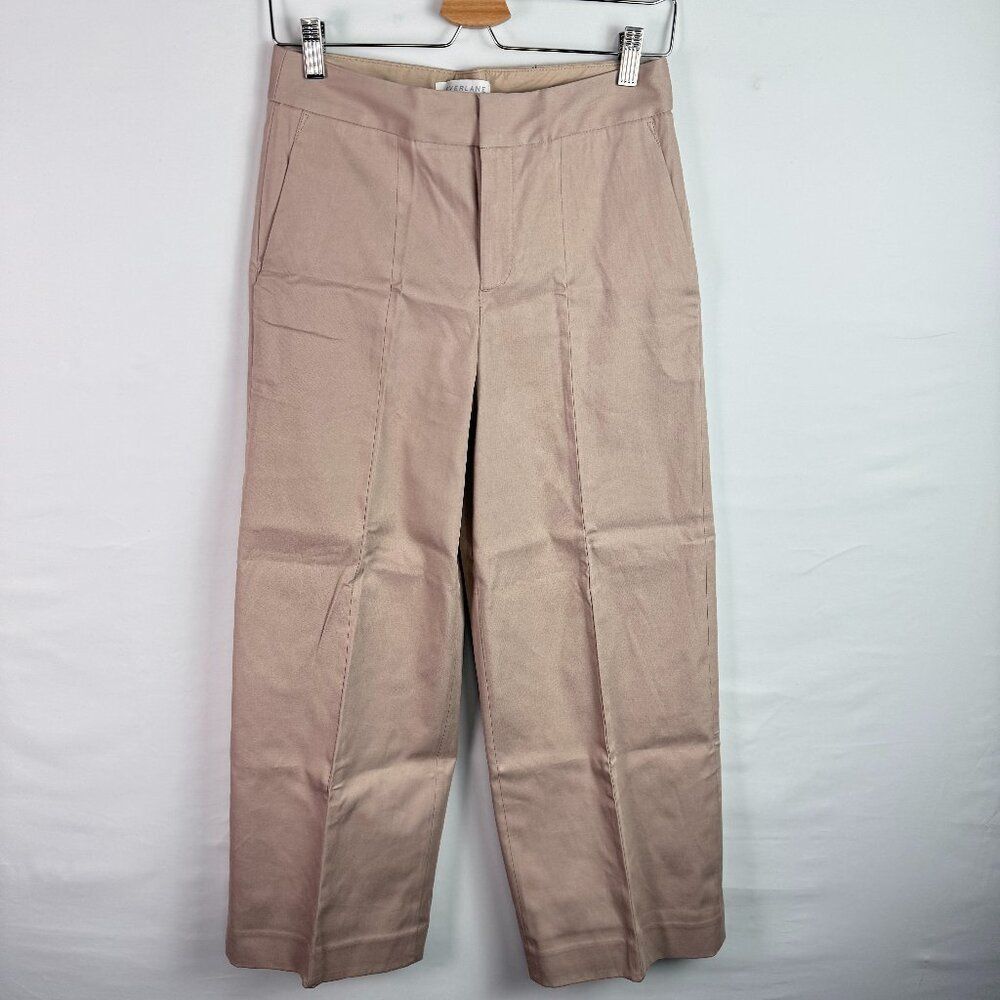 Everlane The Wide Leg High Rise Cotton Pant Blush Beige 0